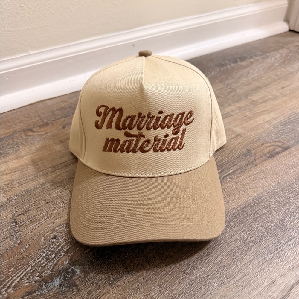 C.C Cream and Brown Embroidered Logo Baseball Cap